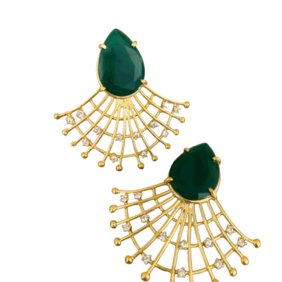 linked circle short drop earrings